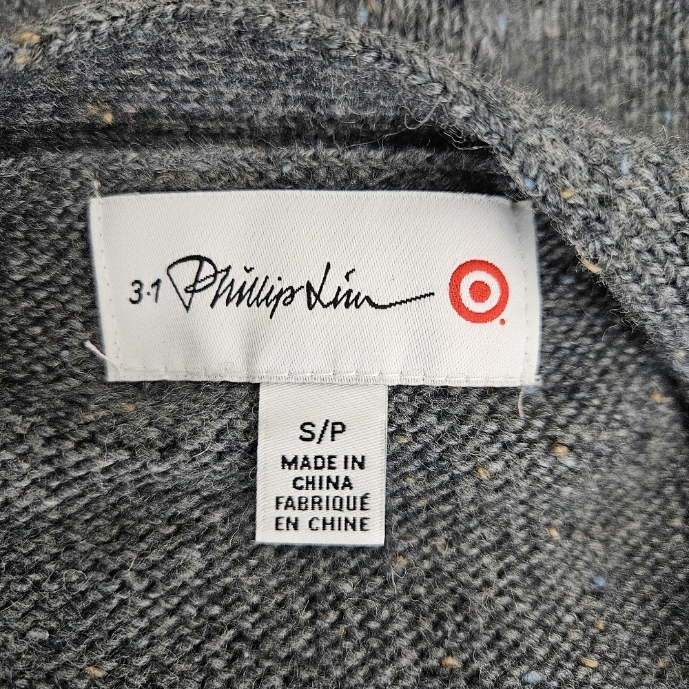 3.1 Phillip Lim Cardigan Sweater Wool Gray Long Sleeve V Neck Button Knit Small - Picture 5 of 6